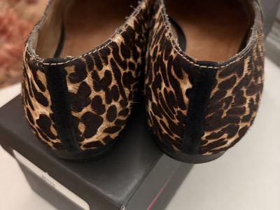 Halogen Women's Leopard Print Calf Hair Penny Loafers