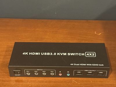 4 Device 2 Display 4K HDMI USB 3.0 KVM Switch