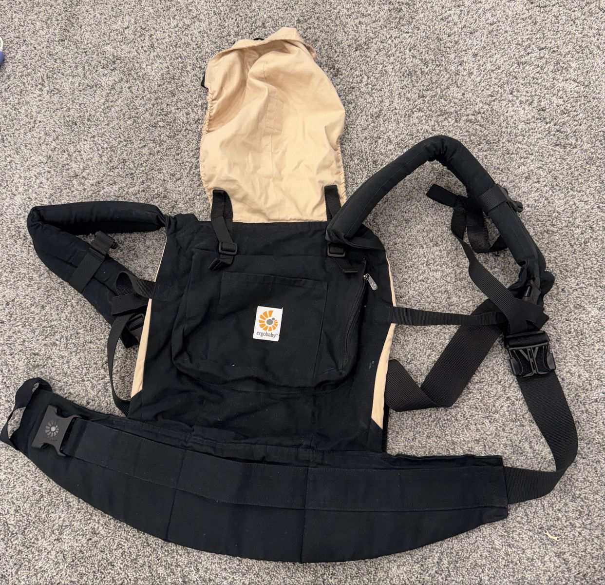 Ergobaby Original Baby Carrier - Black/Tan, Front/Back Carry