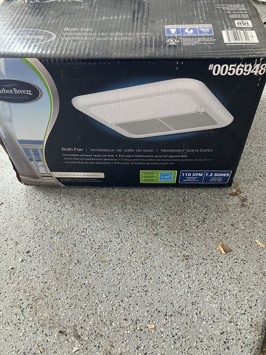 Harbor Breeze 110 CFM 1.2 Sones Bath Fan #0056948