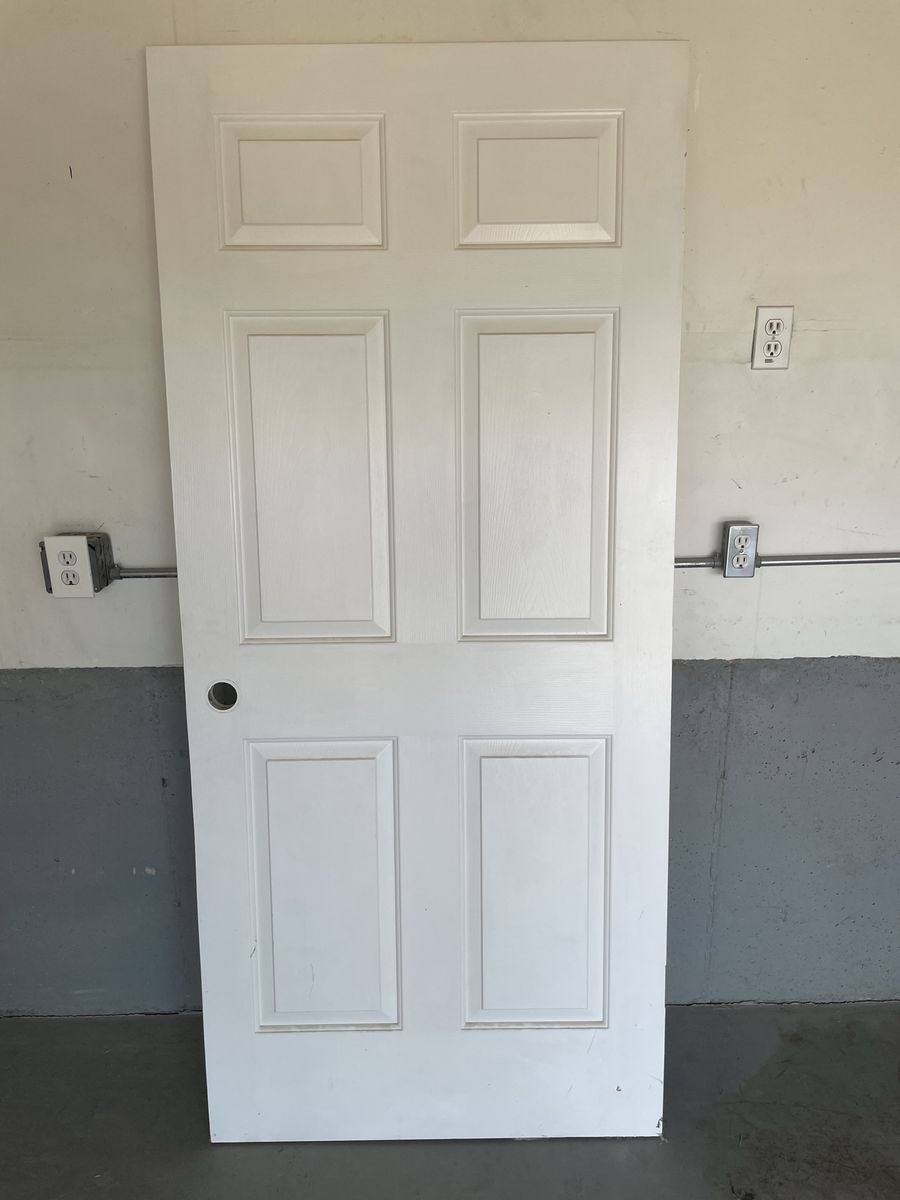 White 6-Panel Interior Door, 36-inch width (left handed)