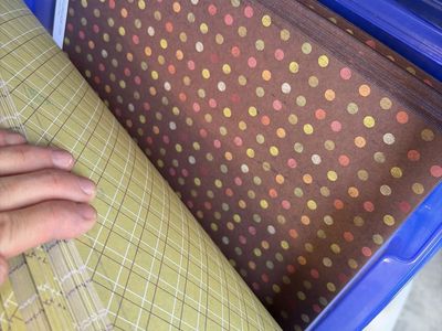 Sarah M Line Scrapbooking Paper Lot - Polka Dot & Plaid Patterns