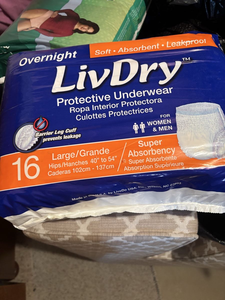 LivDry Overnight Protective Underwear Size Large 16 Count