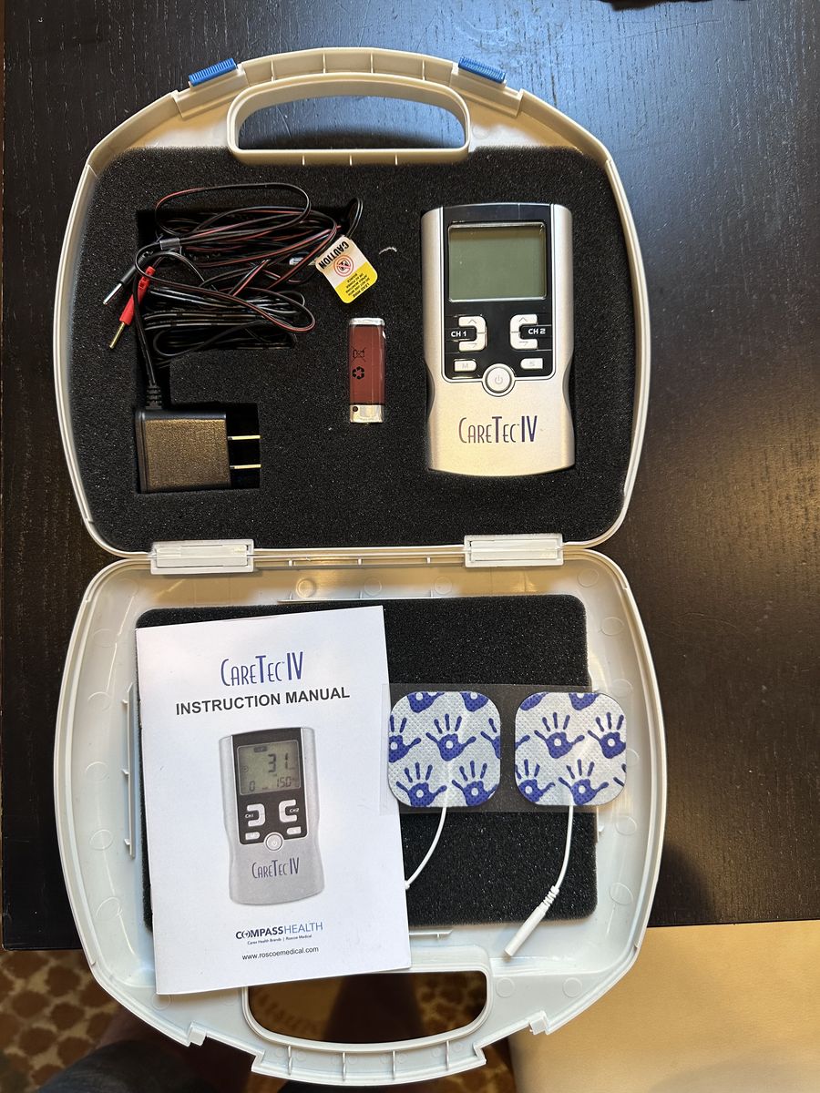 CareTec IV 4-in-1 Combo TENS Unit – TENS/EMS/IF/Russian Stim – Complete Kit