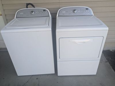 Whirlpool 3.6 cu. ft. top-load washer and 7.4 cu. ft. dryer