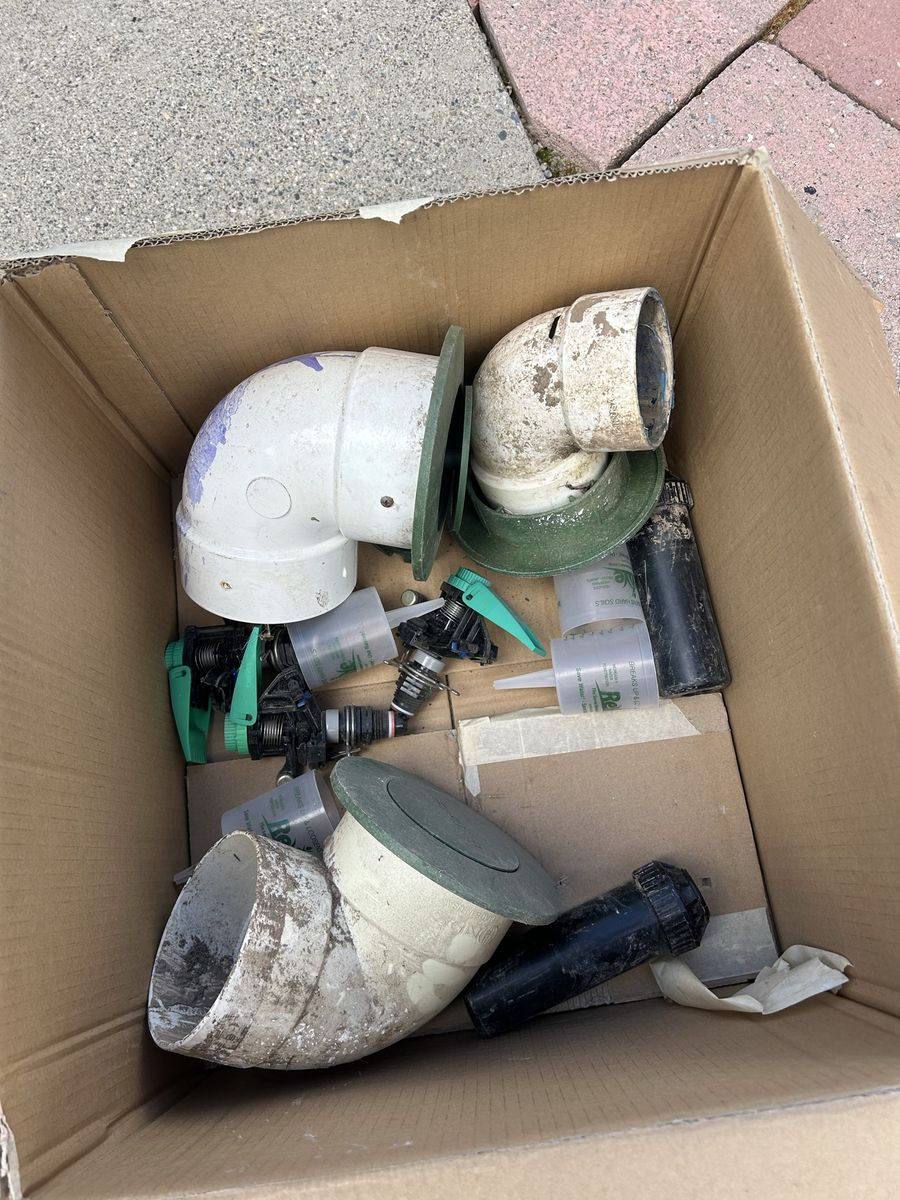 Pop up Downspouts and couple sprinklers