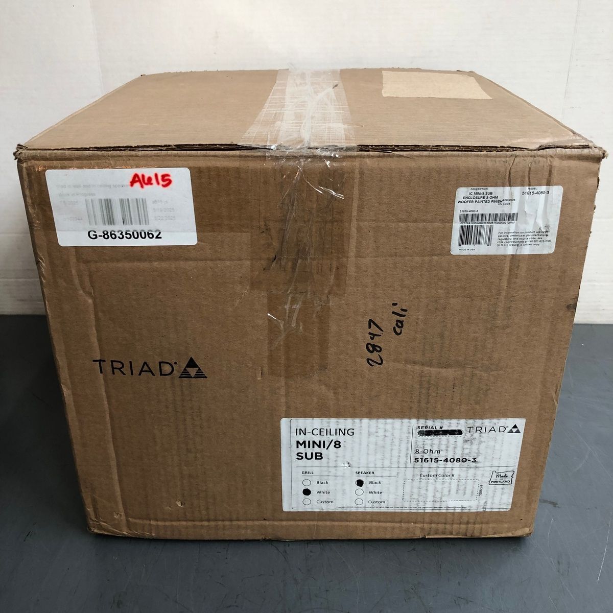 TRIAD MINI/8 SUB STANDALONE IN-CEILING 8" 8-OHM SUBWOOFER IN BLACK FINISH 51615-4080-3