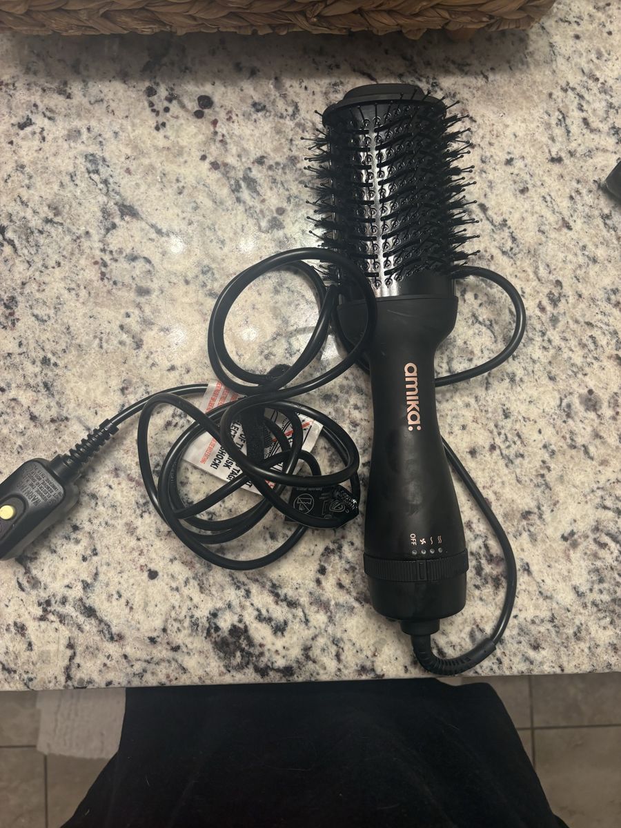 Amika Hair Blow Dryer Brush Hot Air Styling Tool Black
