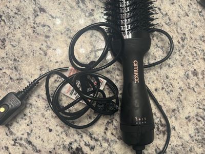 Amika Hair Blow Dryer Brush Hot Air Styling Tool Black