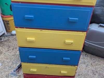 Colorful 5-Drawer children's Dresser - Red, Blue, and Yellow Storage Cabinet