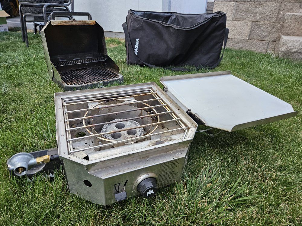 Magma Crossover Grill Bundle - Stainless Steel, Portable, Camping/Boating Cooker Set