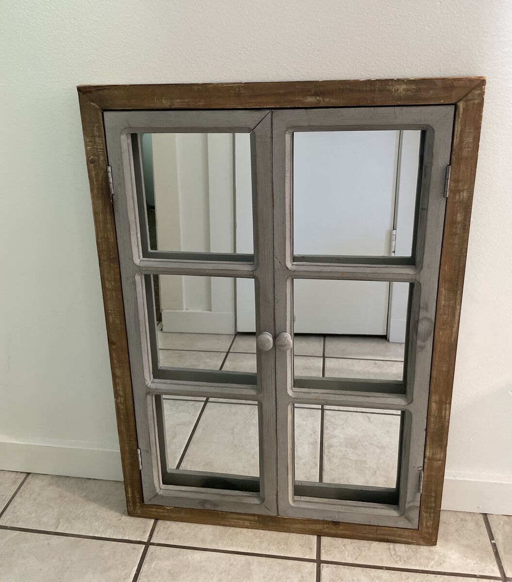 Solid Wood Window Pane Mirror- 31 X 22in