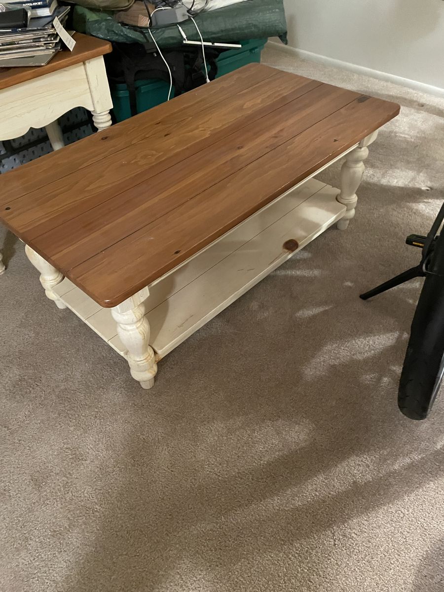 Ethan Allen Farmhouse Coffee Table and End Table