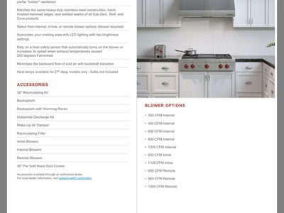 New In Box, Wolf Kitchen Exhaust Hood