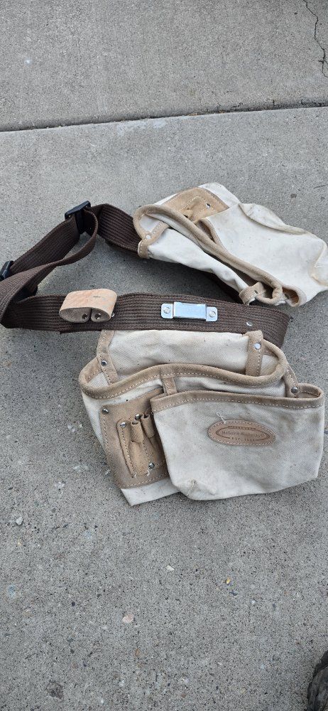 McGuire-Nicholas Heavy Duty Canvas & Suede Tool Belt with Multiple Pockets