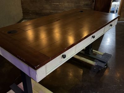 Electric Standing Desk | Solid Wood Top | Built-in Power & USB