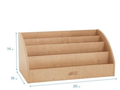ECR4Kids Wooden Forward-Facing Toddler Book Display - Natural, 30" W x 16" D x 14" H