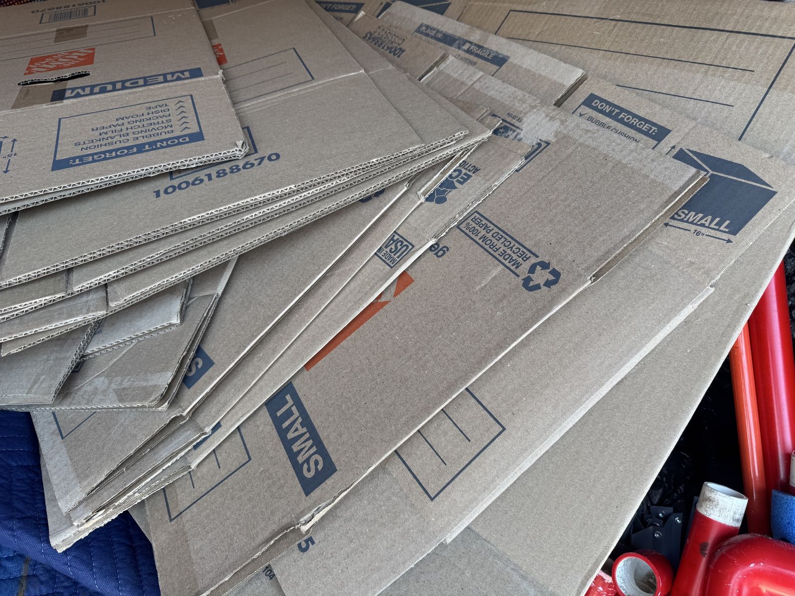 Used Home Depot Moving Boxes - Mixed Sizes (Small & Medium)