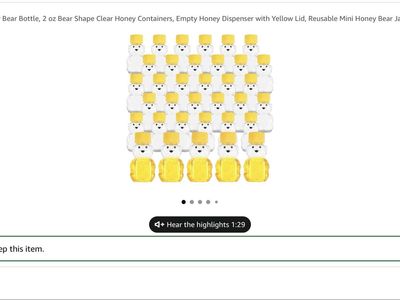 CYEAH 100 Pcs 2 oz Mini Plastic Honey Bear Bottles with Yellow Lids for Party Favors/Gifts