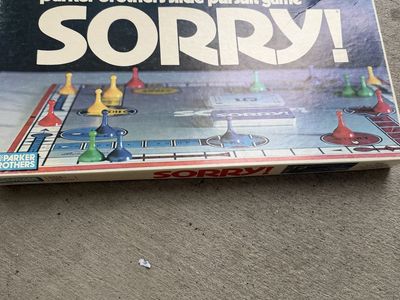 Vintage Parker Brothers Sorry! Slide Pursuit Board Game - Complete, Used Condition