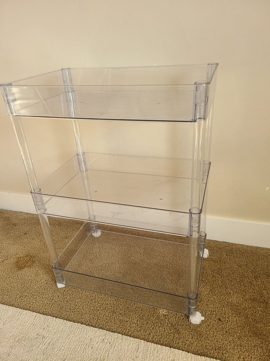 3 tier clear storage cart