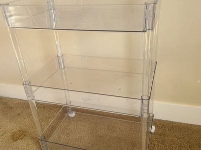 3 tier clear storage cart
