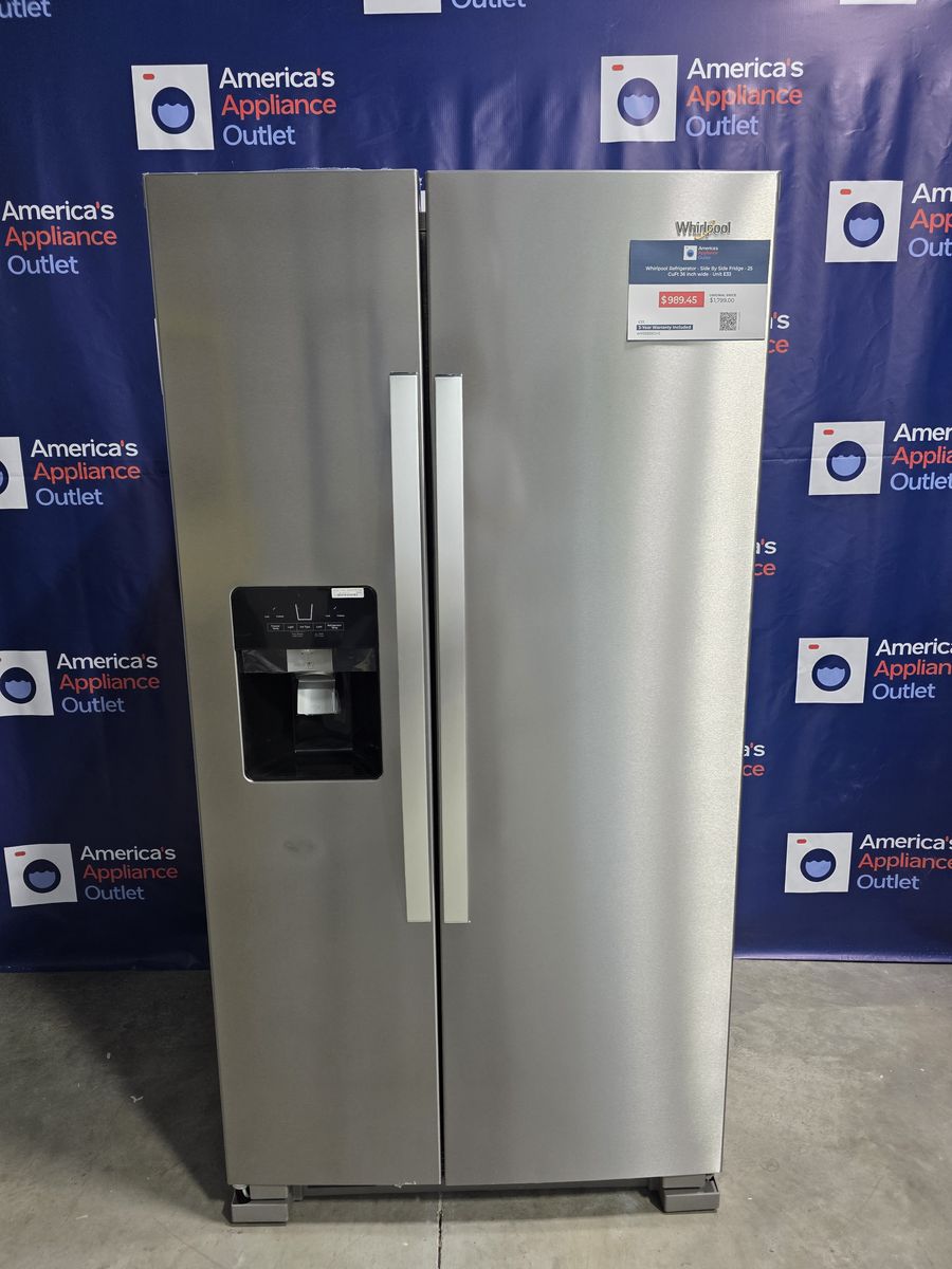 Whirlpool Refrigerator - Side By Side Fridge - 25 CuFt 36 inch wide - Unit E33