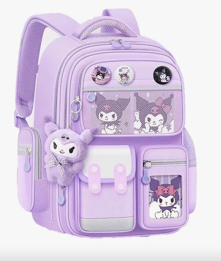 Sanrio Kuromi Purple School Backpack - Multi-Compartment Water-Resistant Bag