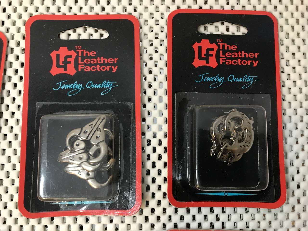 The Leather Factory Lot of 7 Pkgs. -  Brads, Conchos andBolo Tie Cord, NIP