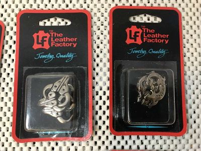 The Leather Factory Lot of 7 Pkgs. - Brads, Conchos andBolo Tie Cord, NIP
