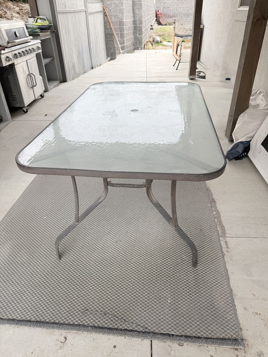 Outdoor Dining Table Glass Top