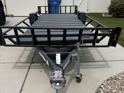 Utility Trailer, Single Axle, Black, Perfect for Hauling and Landscaping