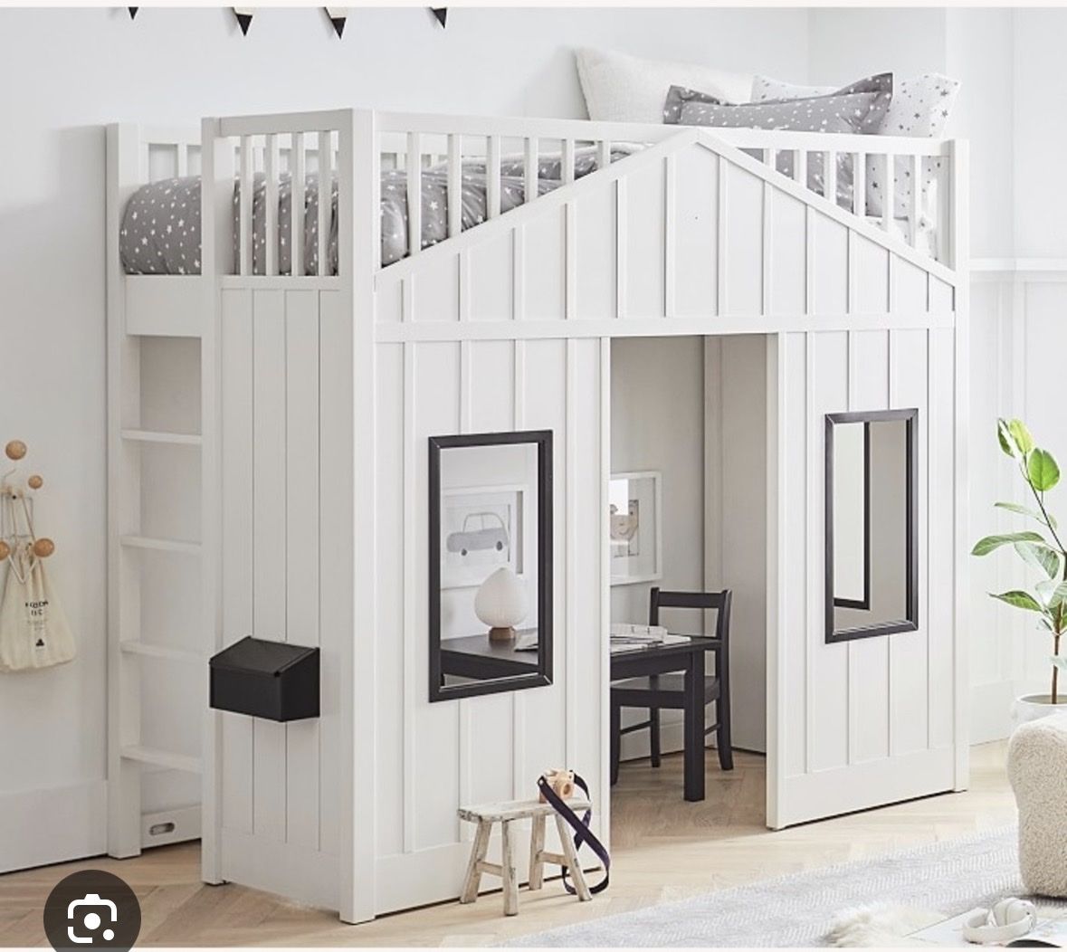 Pottery Barn Kids Modern Farmhouse Loft Bed Twin Simply White