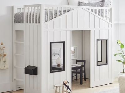 Pottery Barn Kids Modern Farmhouse Loft Bed Twin Simply White