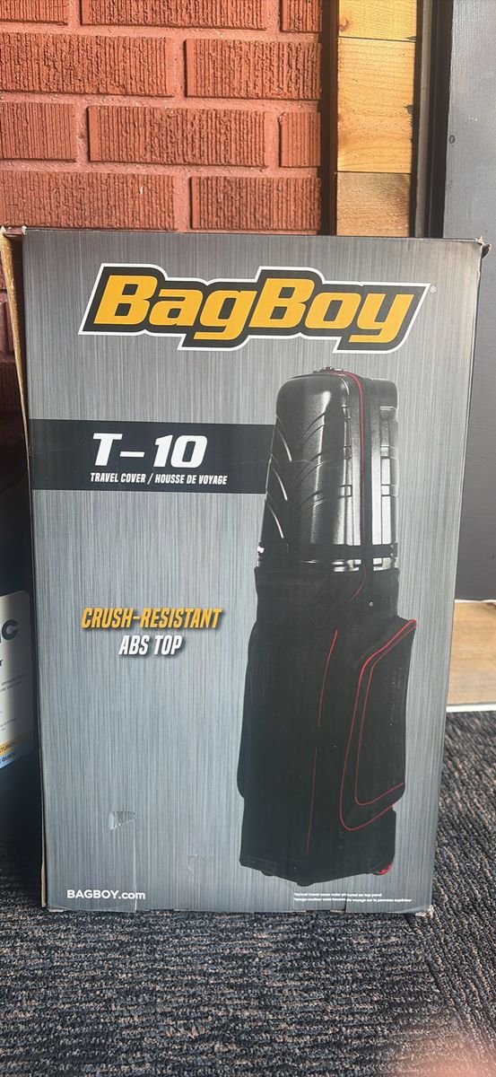 Bag Boy T-10 Golf Travel Cover with Crush-Resistant ABS Top black with Blue lining