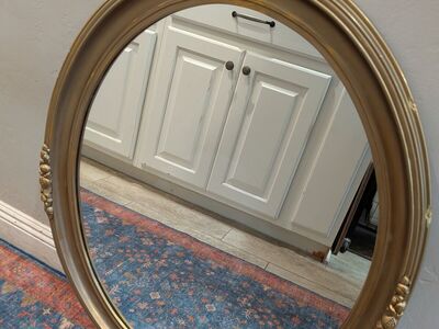 Vintage Florentine-style ornate gold wall mirror