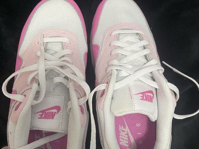 Nike Air Max Pink & White Sneakers - Girls' Size 6Y Athletic Shoes