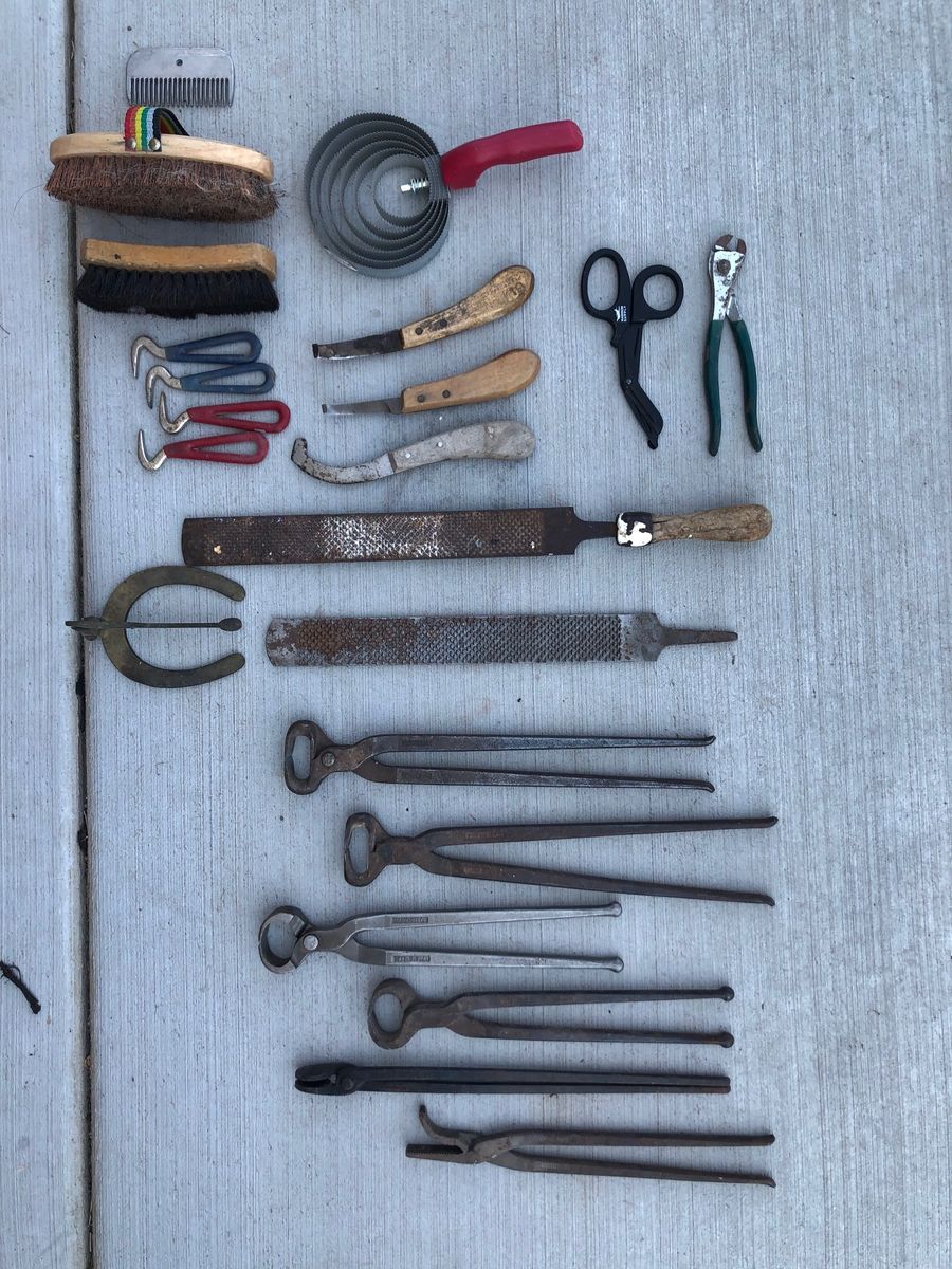 Horse hoof trimming tools