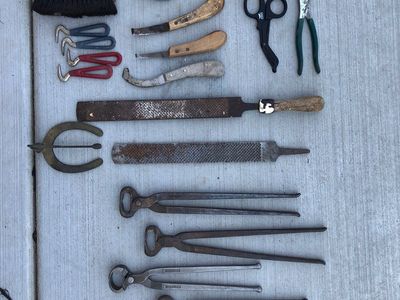 Horse hoof trimming tools