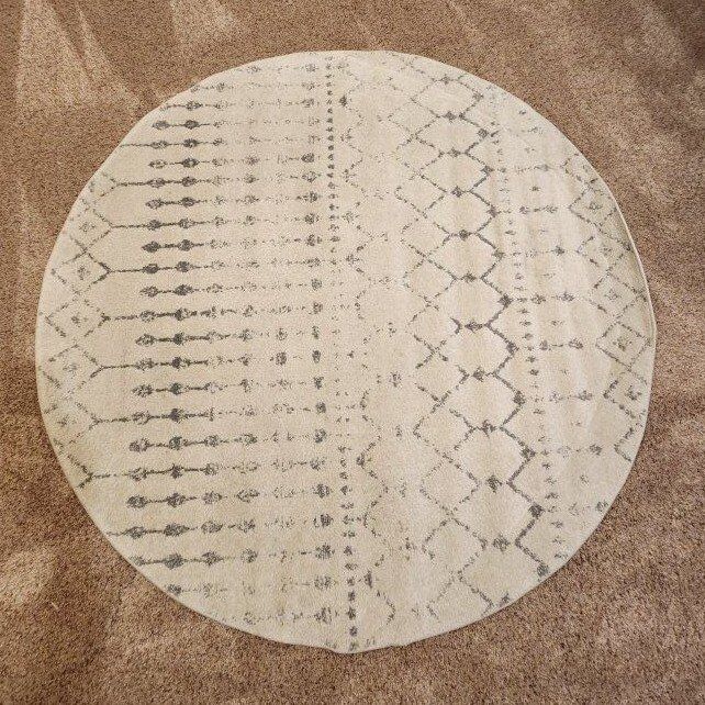 Round Moroccan Rug 5 ft