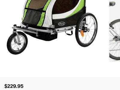 3-in-1 Double Seat Bike Trailer Stroller Jogger