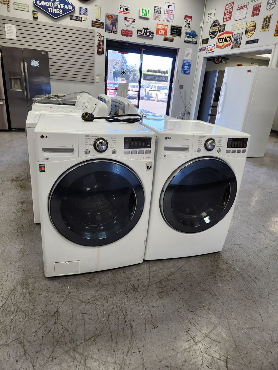 LG White Front Load Washer & Dryer Set - Excellent Condition, Gently Used