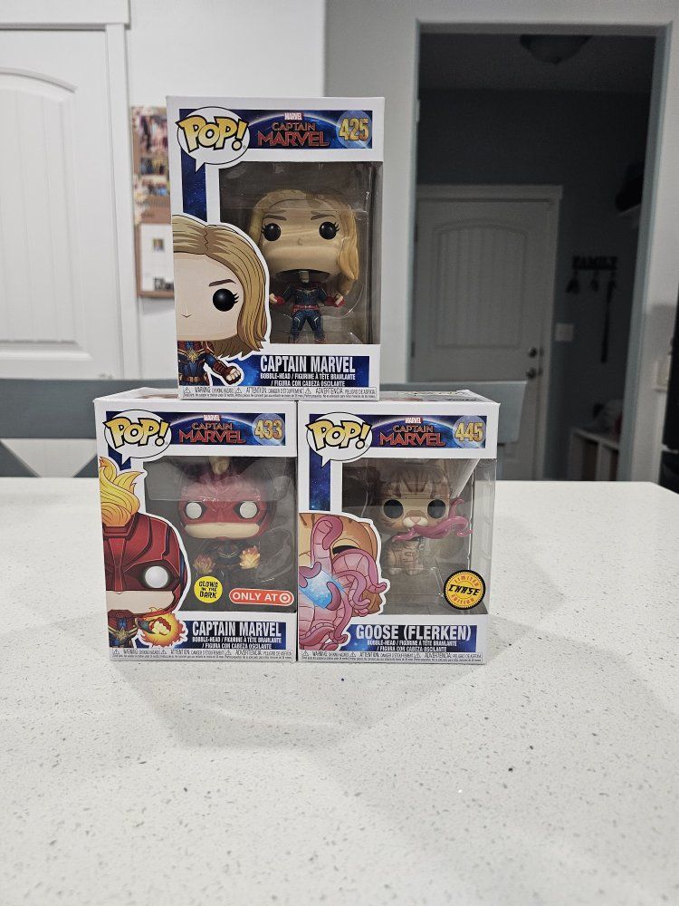 Marvel Captain Marvel funko pops