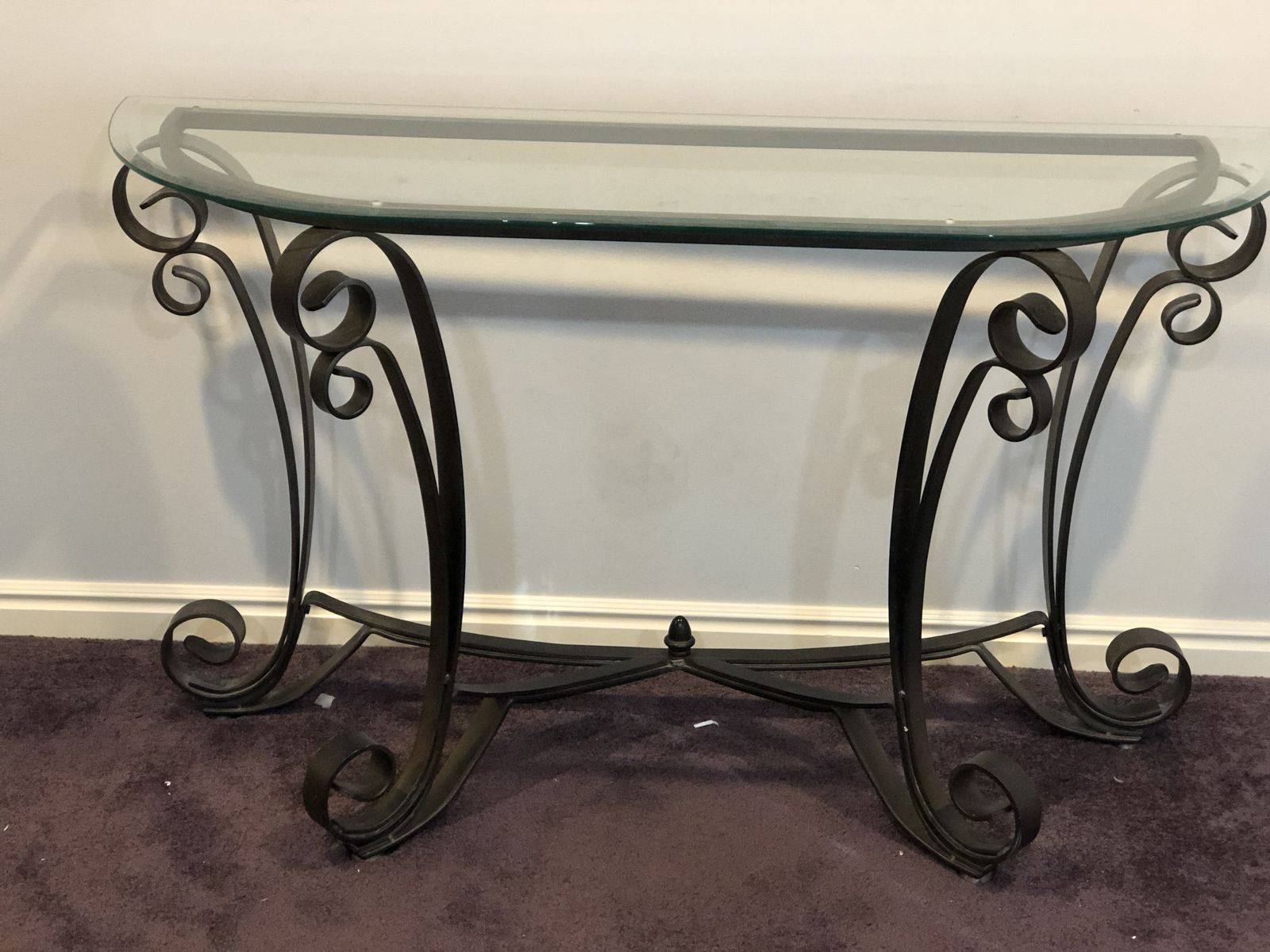 Elegant Metal & Glass Entry/Console Table