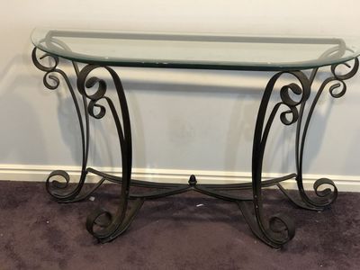 Elegant Metal & Glass Entry/Console Table