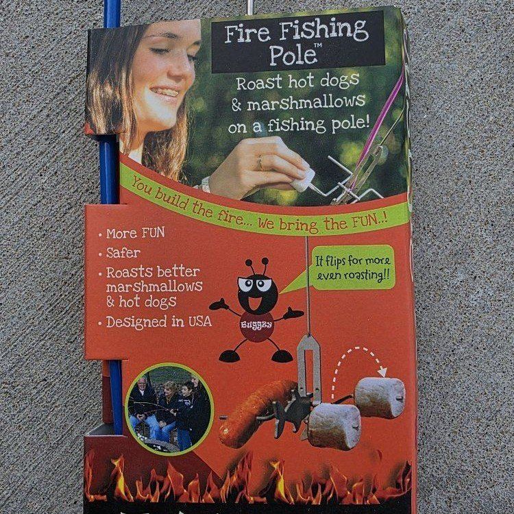 Fire Buggz Fire Fishing Pole Campfire Roaster Blue Handle