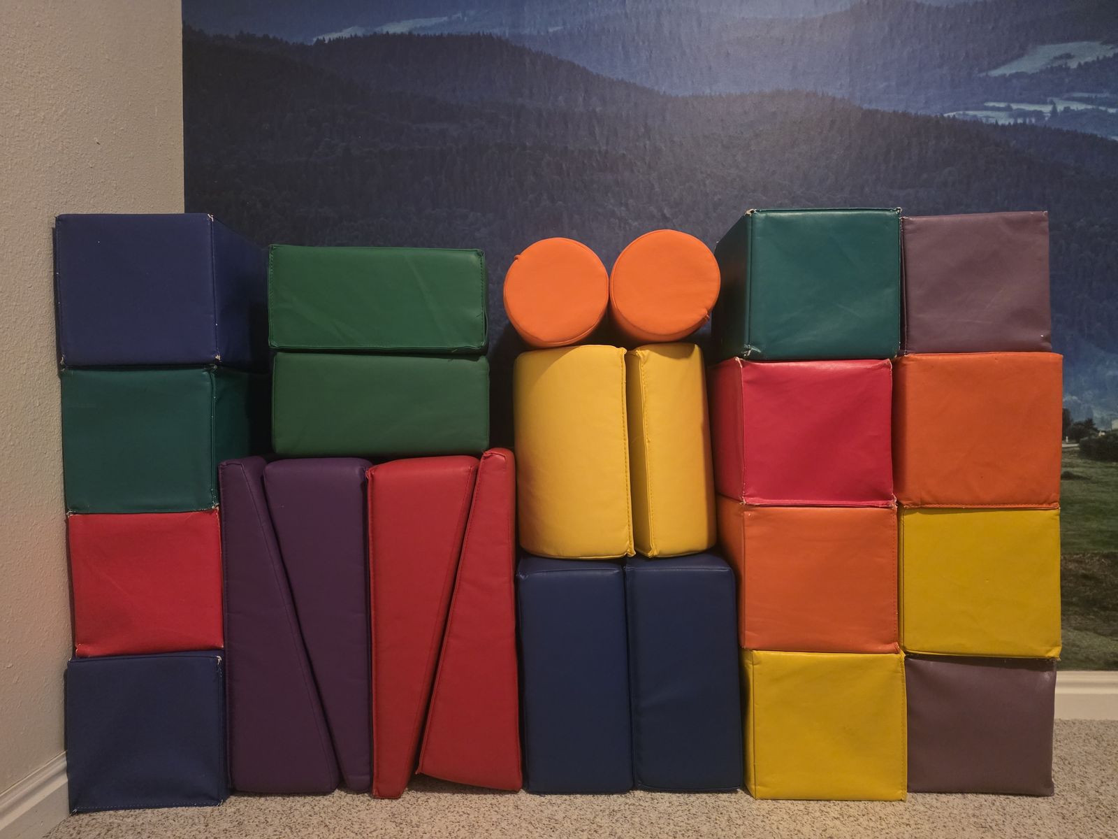 24 Piece (2 sets) Soft Foam Oversized Giant Builder Blocks for Baby, Toddler, Kids Play, Climbing Therapy