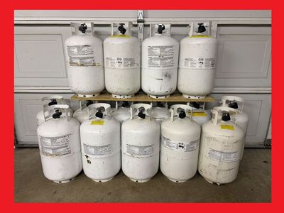 FULL 7 gallon / 30 lb. Propane LP Gas Cylinders/Tanks/Bottles for BBQ, Grill, Fire Pits, Patio Heaters, Trailers, RVs... 30lbs