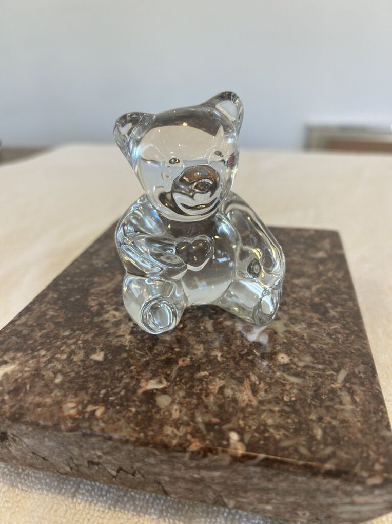 Vintage Crystal Bear With Heart
