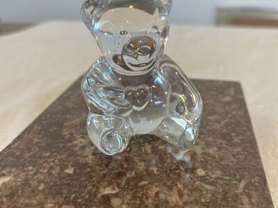 Vintage Crystal Bear With Heart